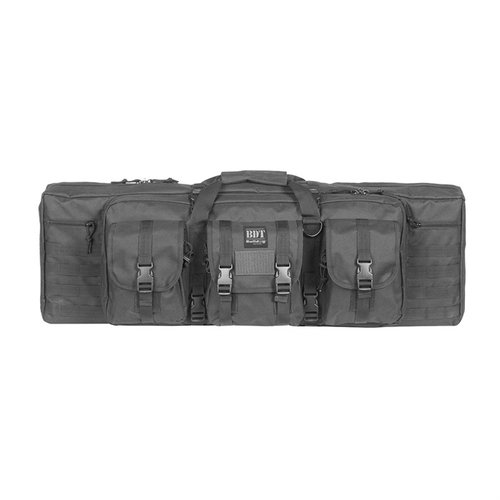 Deluxe Single Tactical Rifle Case fra Bulldog Cases har romslig glidelåsrom, justerbare Velcro-fester, polstrede ryggsekkstropper og MOLLE-kompatibilitet.