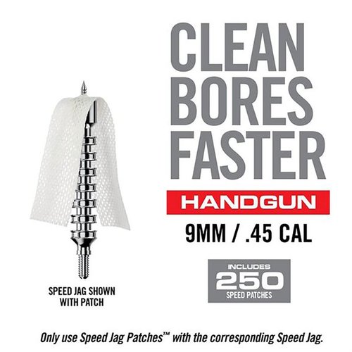 Bore-Max Speed Jag Patches gir effektiv rengjøring av løpet med overlegen absorpsjon og tekstur som fanger opp skitt uten å flosse.