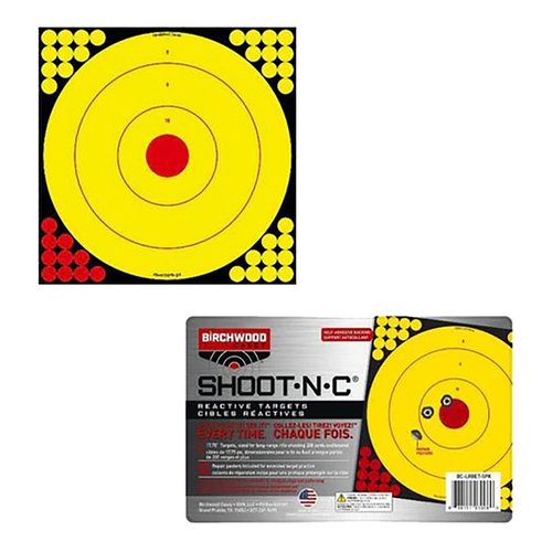 LONG RANGE SHOOT-N-C BULLSEYE TARGET er en 5-pack med selvklebende mål som er lett synlige med svart sprut, perfekt for langdistanseskyting. Størrelse: 17,75