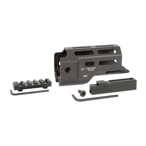 RUGER PC Charger® 4.875" M-LOK Handguard fra Midwest Industries er lett, har slank profil, 8 M-LOK spor og inkluderer monteringsblokk og bolter.
