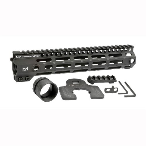 Midwest Industries AR-15 G4 Handguard M-LOK er laget av 6061 aluminium, har en hardcoat anodisert finish, fem lengder og integrerte QD sling lommer.