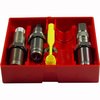 Lee Steel 3-Die Rifle Set inkluderer Full Length Sizing Die, Bullet Seating Die og Powder Through Expanding Die, perfekt for presis omforming av 45-70 Govt.