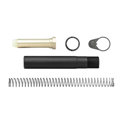 AR-15 Enhanced Pistol Buffer Kit har mil-spec komponenter, inkludert en forbedret 7075-T6 aluminium buffer tube, carbine buffer, fjær, end plate og lock nut.
