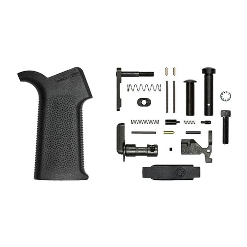Aero Precision AR-15 Lower Parts Kit med Magpul MOE SL Grip gir alt du trenger for å montere en AR15 Gen 2 Lower Receiver, unntatt fire control group.