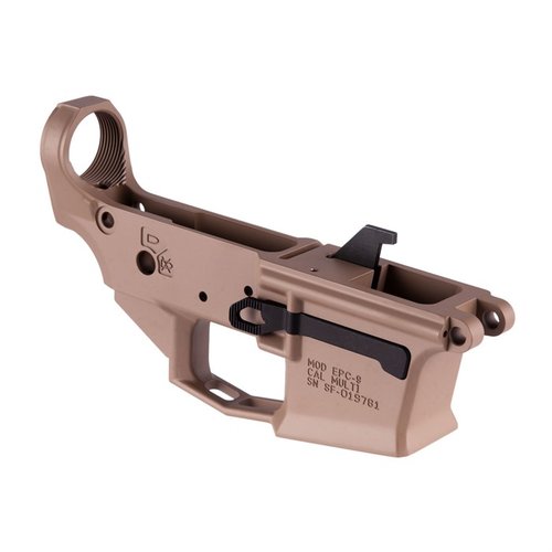 EPC-9 Lower Receiver i 7075-T6 aluminium har et flared magasinbrønn, integrert triggerguard og er kompatibel med GLOCK® magasiner for enkel bygging.