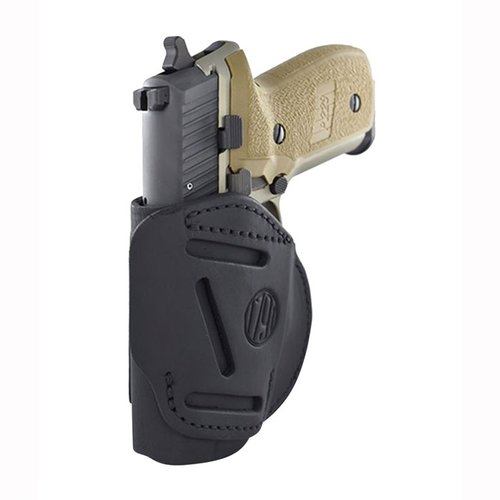 4-Way Holster i sertifisert amerikansk Heavy Native Steerhide gir lavprofil bæring med mulighet for vertikal, horisontal, cross-draw eller IWB. Passer flere modeller.