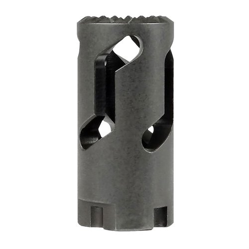 Midwest Industries AK Flash Hider reduserer følt rekyl og munnflamme, laget av 4140 stål med fosfatfinish, passer til AK-rifler med M14 x 1.0 LH gjenger.