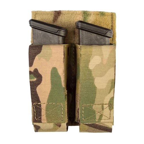 Grey Ghost Gear Double Pistol Magazine Pouch holder to securely oppbevare to pistolmagasiner med sterke magneter, laget av slitesterk laminert nylon, tilpasser seg MOLLE.