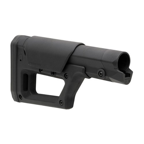 Magpul PRS Lite er en lett og justerbar buttstock for AR-15 og AR .308, med justering for kinnhøyde og lengde, samt flere festepunkter for slinger.