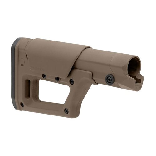 Magpul PRS Lite er en lett og justerbar buttstock for AR-15 og AR .308, med høyde- og lengdejustering, laget for å tåle tøffe forhold.