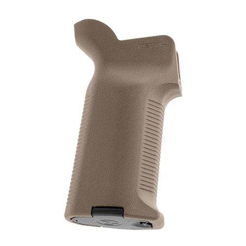 Magpul K2-XL grep for AR-15 gir større komfort og kontroll med sin vertikale vinkel og unike overflate, perfekt for store hender og krevende forhold.