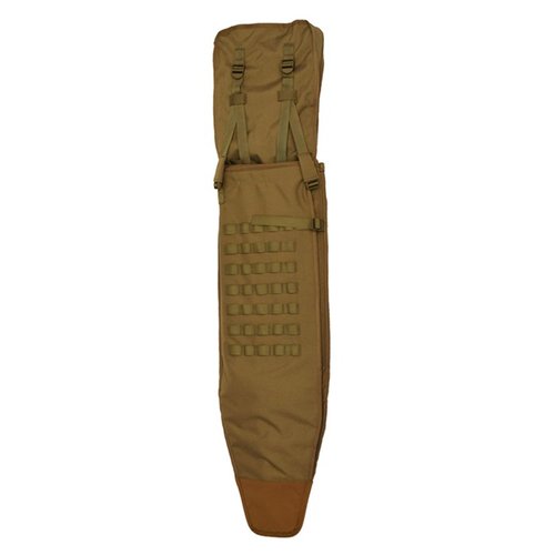 Eberlestock A4SS Tactical Weapon Carrier gir enkel tilgang til våpen med stive sidevegger som holder skabbard åpen, tilgjengelig i coyote brown og militær grønn.