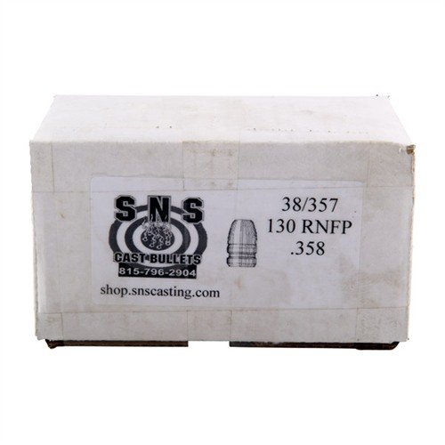 SNS CAST BULLETS .38 kaliber rundnese flat point prosjektiler gir høy presisjon og konsekvente resultater med sin 92% bly-legering, perfekt for både pistol og rifle.