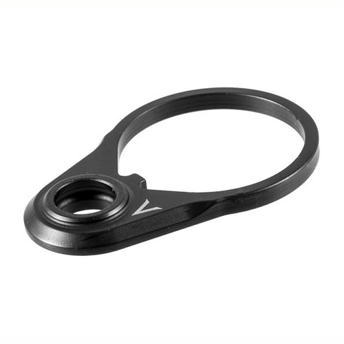 AR-15 QD ENDPLATE i grad 5 titan er omtrent 50% lettere enn stål, har livstidsgaranti og er laget i USA, med en mørk, rå titanfinish eller Ionbond svart.