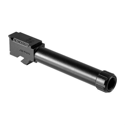Silencercos gjengene løp for Glock® håndvåpen er laget av 416R rustfritt stål, tilgjengelig i svart nitride eller naturlig rustfritt, passer til Gen 3 og Gen 4.