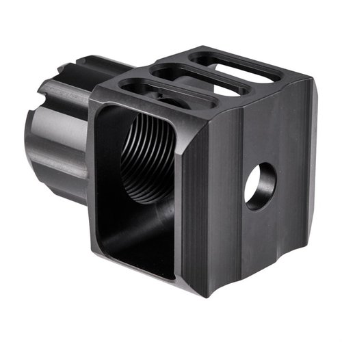 LOUD AND FLASHY 24mm Muzzle Brake fra JMAC CUSTOMS reduserer rekyl og løft, samtidig som den forbedrer lyd og blits med sitt store design.