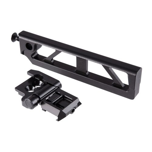 6-tommers skeletonized tube med JMAC 1913 folding mech gir lett vekt, 6 posisjoner og integrerte QD sling sokker for optimal sammenlegging av stokken.