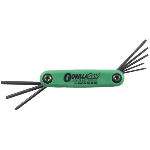 Bondhus GORILLA GRIP® Fold-Up Wrench Sets er kompakte, holdbare og ergonomiske, perfekte for våpenvedlikehold med enkel oppbevaring og portabilitet.