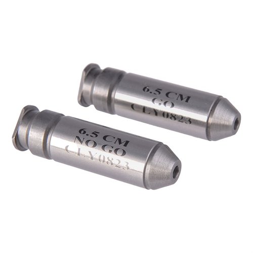 CLYMER Go & No-Go headspace gauge-set gir presis måling av kammer, inkluderer både Go og No-Go gauge, og leveres i en holdbar plastboks for enkel oppbevaring.
