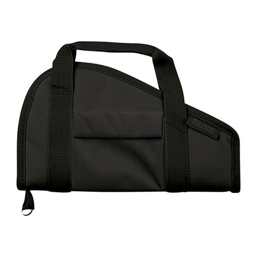 Bulldog Medium Black Pistol Rug med tilbehørsrom gir optimal beskyttelse og enkel transport av pistolen din, samtidig som den holder tilbehøret sikkert.