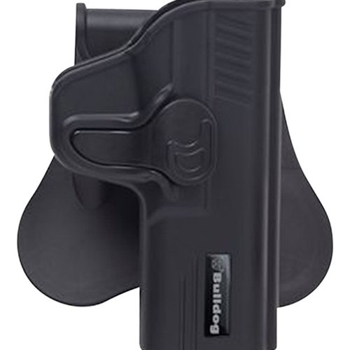 Bulldog Rapid Release Holster for Glock 43 gir rask tilgang og sikker oppbevaring, perfekt for både trening og hverdagsbruk.