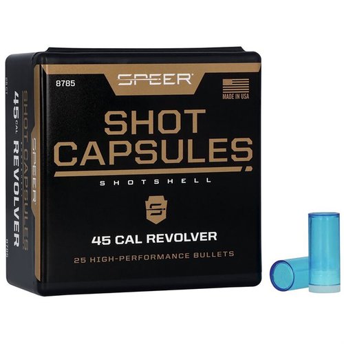 Speer Bullet 45 Empty Shotshell Capsules gir deg muligheten til å lage dine egne patroner, perfekt for trening og skyting med presisjon. Inkluderer 25 kapsler per boks.
