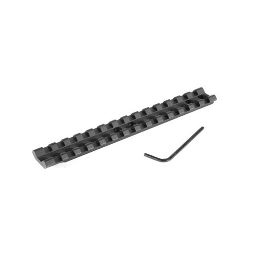 EGW Mossberg 500, 590, 835 scope base gir deg en enkel Picatinny rail uten boring, laget av lett 6061 T6 aluminium for fleksibel montering av kikkertsikter.