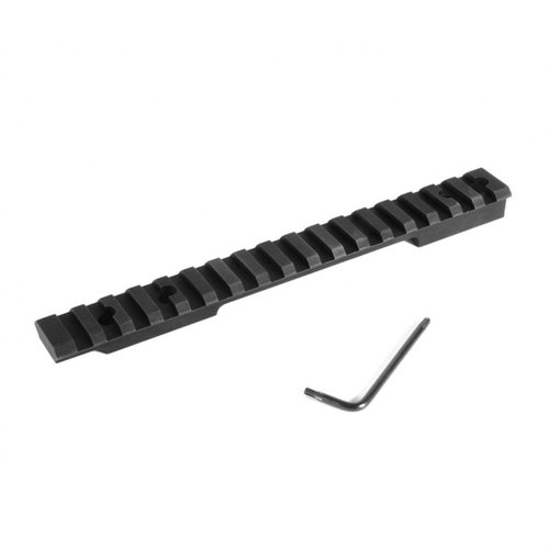 EGW Weatherby Mark V HD Scope Bases gir en robust Picatinny-skinne uten boring, laget av 7075 T6 aluminium for økt presisjon og fleksibilitet i optikkvalg.