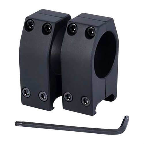 PRACTICAL ALUMINUM RINGS fra EGW tilbyr lav profil og høy styrke, med fire stålskruer for sikker festing på MIL-STD 1913 Picatinny rails og Weaver-baser.