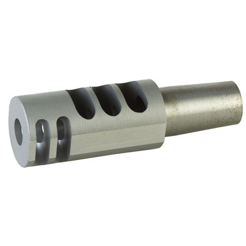 Eliminerer rødpunktbevegelse og rekyl med fem porter som reduserer pulverforurensning. Tilgjengelig med integrert kjegle eller gjengede alternativer.