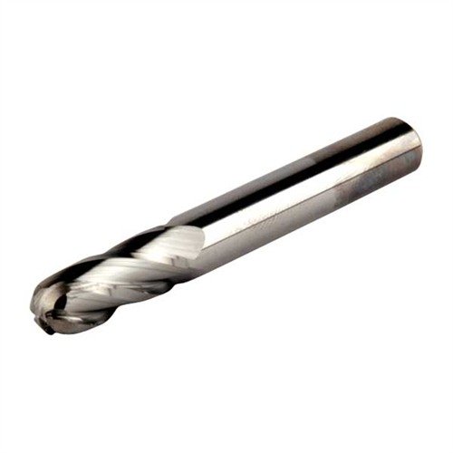 Solid carbide ball end mills med fire fløyter gir glatte kutt og mulighet for dykking uten forboring, ideell for herdet stål og høy matehastighet.