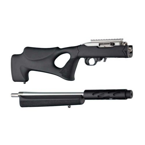 HOGUE RUGER 10/22 Takedown Stock Thumbhole tilbyr et futuristisk design med komfortabelt grep, integrert kinnstøtte og slitesterk OverMolded gummi.