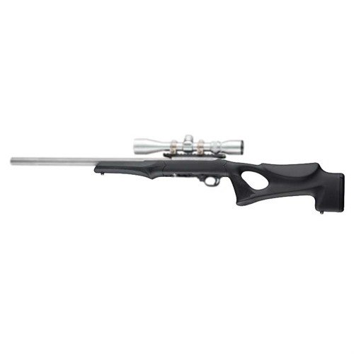 Hogue Tactical Thumbhole-stokken til Ruger 10-22® har et futuristisk design, integrert kinnstøtte, og en .920 barrel channel for tyngre løp.