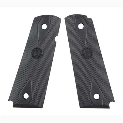 HOGUE SEMI-AUTO PISTOL GRIPS gir et komfortabelt grep med håndfylling, absorberer rekyl og har et non-slip pebble finish for bedre kontroll.