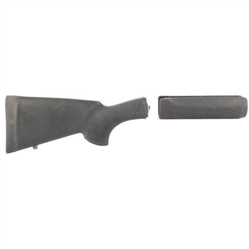 Overmolded shotgun stock og forend-sett fra HOGUE gir en slitesterk, gummibelagt overflate for sikkert grep, tilgjengelig i standard og ShortShot lengde.