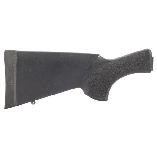 HOGUE Overmolded Shotgun Buttstock gir en slitesterk og komfortabel grep med gummi-overflate, tilgjengelig i standard og ShortShot lengde for bedre tilpasning.