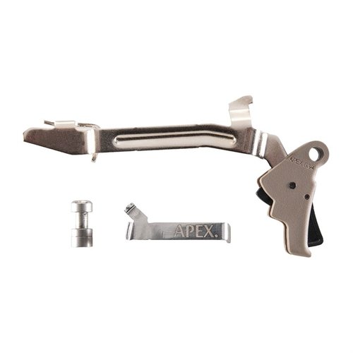 Apex Polymer Action Enhancement Kit for Glock Gen 3/4 gir en jevnere avtrekk, reduserer avtrekksvekt og reise, og gir en skarp avtrekksbryter.