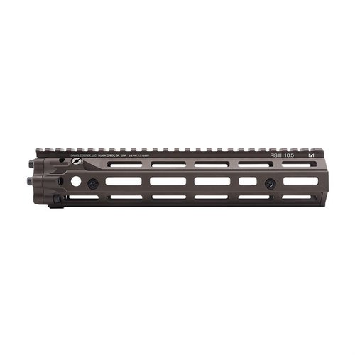 Daniel Defense RIS III Rail tilbyr en lettvekts, holdbar M-LOK håndbeskytter med 7 festepunkter, fri flyt av løpet og en solid, uavbrutt øvre skinne.