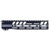 FULL TOP RAIL MLOK håndguard for AR-15, laget av 6061-T6 aluminium, anodisert svart, med full topprail og MLOK-spor på 7 sider for maksimal fleksibilitet.