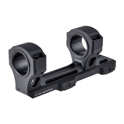 Strike Industries Adjustable Scope Mount gir fleksible øyeavstander med 4 posisjoner, laget av lett 7250 aluminium for høy styrke, perfekt for Picatinny-rifler.