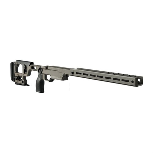 AERO PRECISION SOLUS Competition Chassis gir en presis og justerbar tilpasning for Remington 700 SA, med M-LOK, Arca Swiss og 7-posisjons justerbar kolbe.