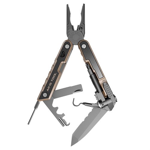 AR-15 TACTICAL GUN TOOL fra Real Avid er en robust 37-i-1 multi-tool med 12 verktøy for å fjerne karbon, reparasjoner og justeringer av AR15.