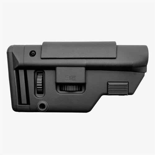 B5 Systems Collapsible Precision Stock tilbyr justerbart kinnstykke og bakstykke, M-LOK® festepunkter, og passer til Mil-Spec karbiner for optimal ytelse.