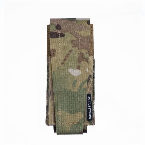 Liberty Dynamic Flashbang Pouch er en allsidig oppbevaringsløsning med elastiske sider, justerbar topp og MOLLE-feste, perfekt for granater, magasiner og radioer.