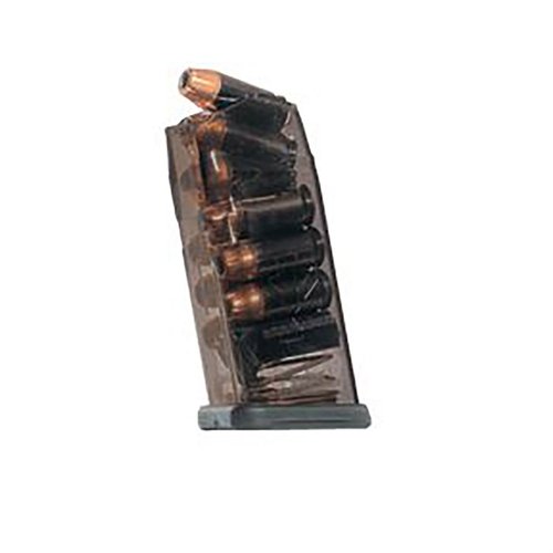 .45 Glock® 21, 30, 41 magasiner med opptil 30 skudd, laget av slitesterk polymer som tåler ekstreme forhold og har enkel demontering og ergonomisk design.