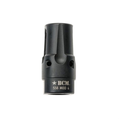 BCMGUNFIGHTER™ Compensator Mod 4-5.56 reduserer rekyl, flamme, støy og sidepress, og er ideell for taktiske oppdrag. Nitridebehandlet for maksimal korrosjonsmotstand.
