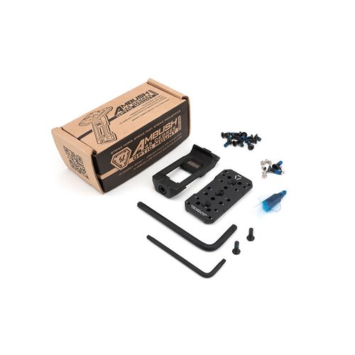 AMBUSH 45-DEGREE OPTIC MOUNT fra STRIKE INDUSTRIES er en lett og sterk monteringsløsning av SUS630 rustfritt stål, kompatibel med flere red dot sikter.