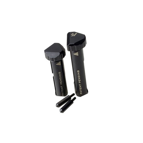 Strike Industries Shift Pins gir enkel montering og demontering av AR15 uten verktøy, med QD-funksjon og forbedret korrosjonsmotstand.