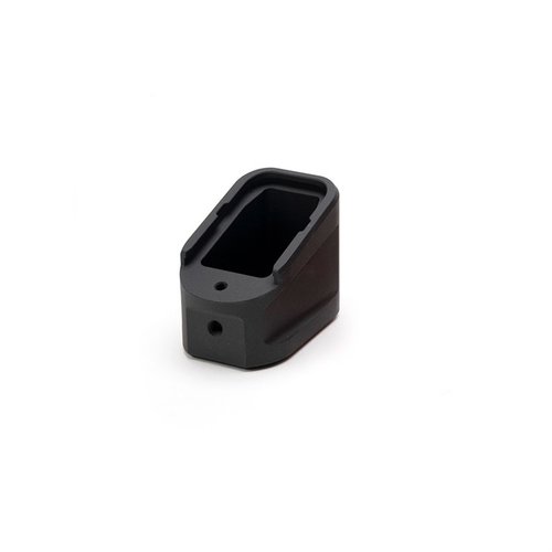 Strike Industries Aluminium Extended Magazine Plate for GLOCK™ G17/G22 gir ekstra kapasitet med 5 skudd for 9mm og 4 skudd for .40 cal, med lav dragdesign.