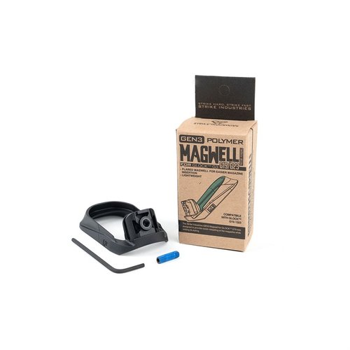 Strike Industries GEN3 Magwell for GLOCK™ G19 gir enklere magasininnsetting, forbedret grep, lett installasjon og er laget av slitesterk SI Polymer Extreme.